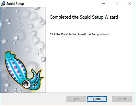 Squidのインストール完了